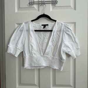Forever 21 White Puff Sleeve Blouse
